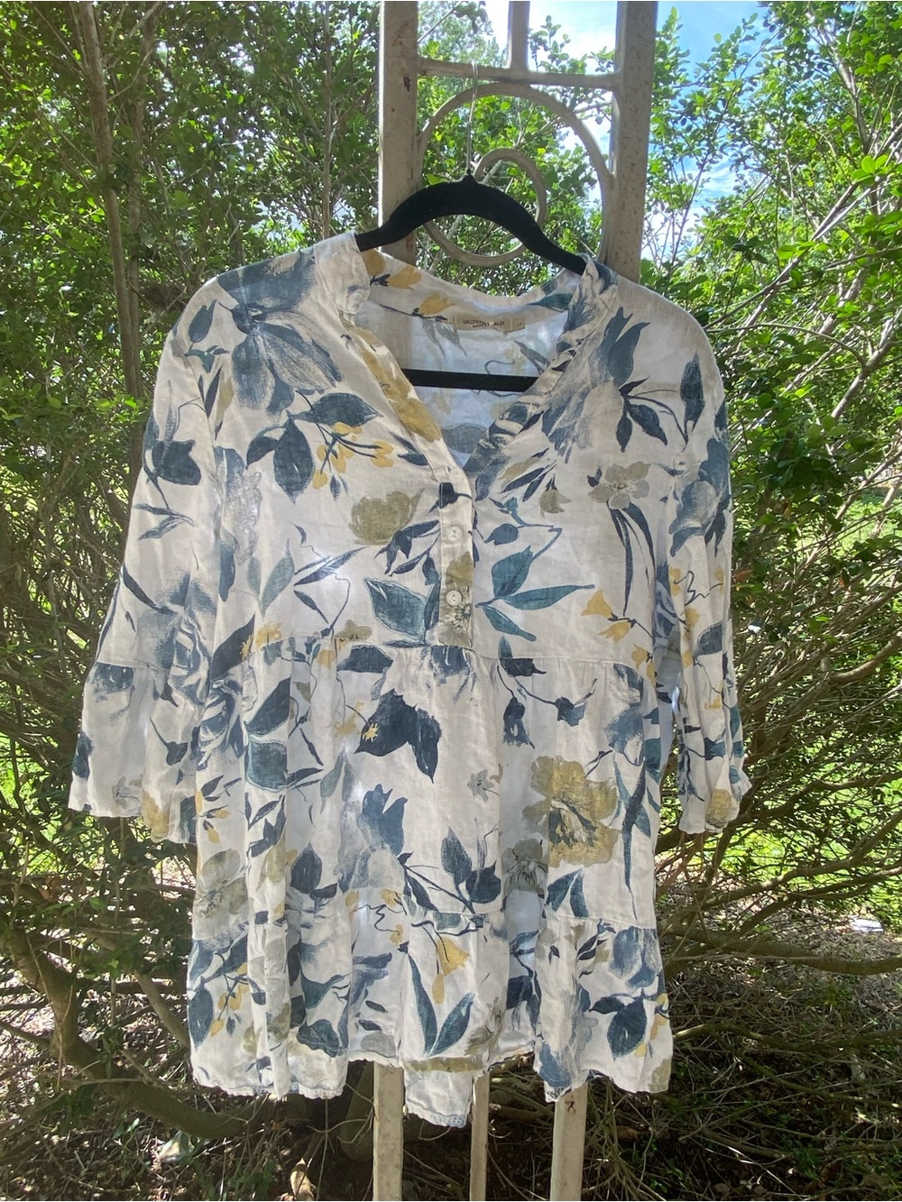 New Valentina Naldi Italy 100% Linen Top